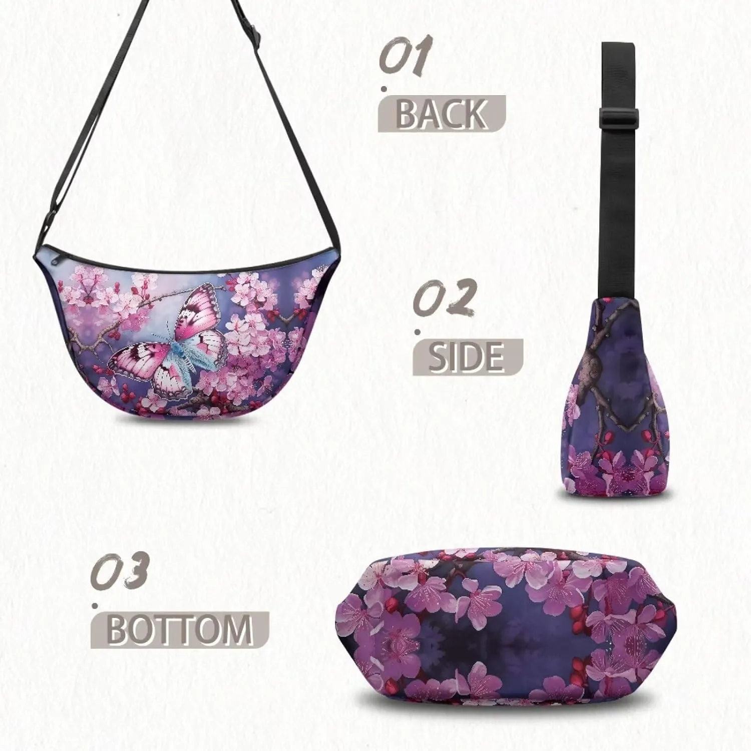 Trendy Crescent Crossbody Bag for Women Men Classic Sling Dumpling Bag Small Casual Handbag Travel Work Fanny Pack