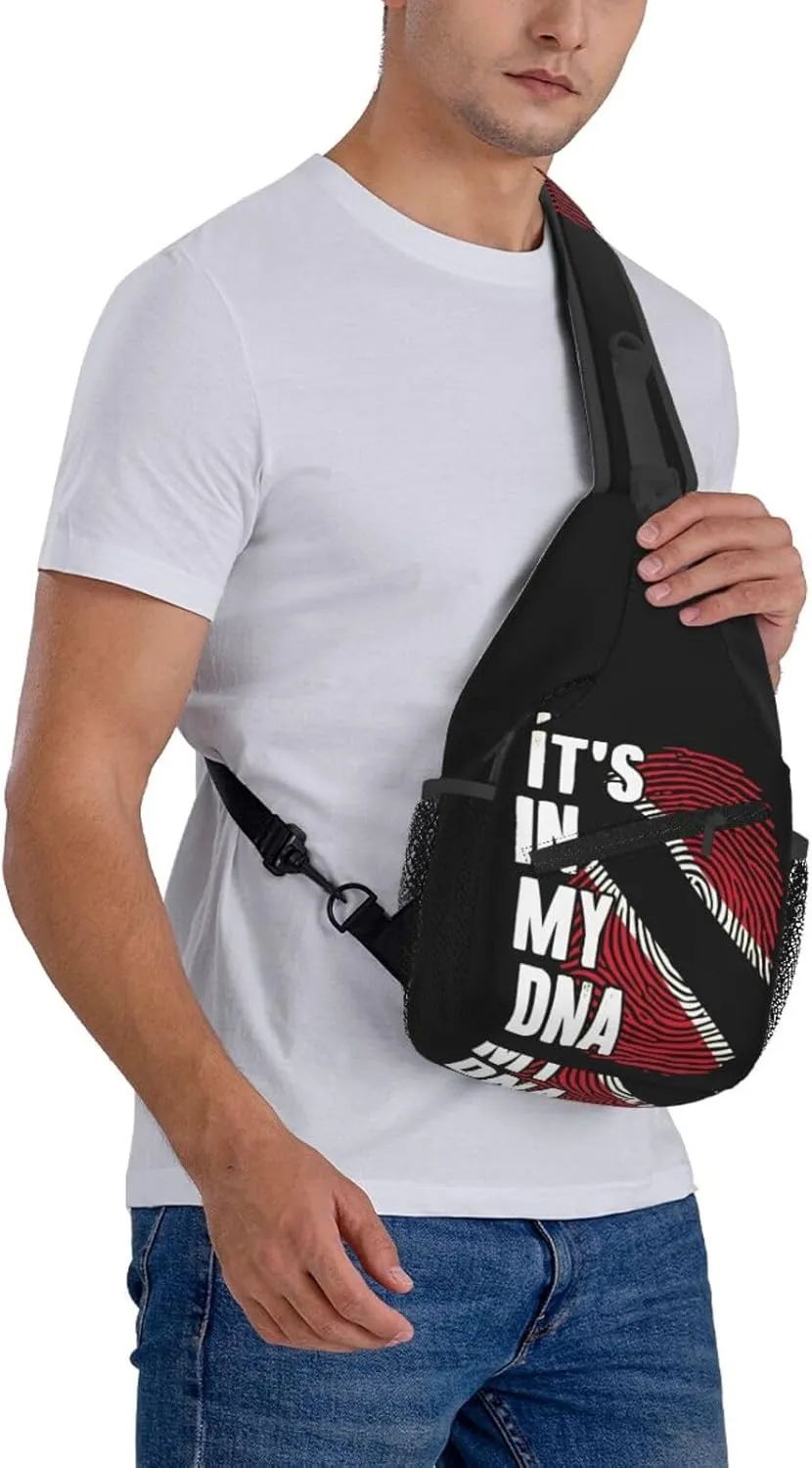 Trinidad Strong Vintage Graffiti Flag Sling Bag Adjustable Chest Bags Casual Crossbody Bag Travel Shoulder Backpack