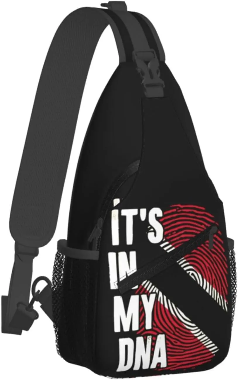 Trinidad Strong Vintage Graffiti Flag Sling Bag Adjustable Chest Bags Casual Crossbody Bag Travel Shoulder Backpack