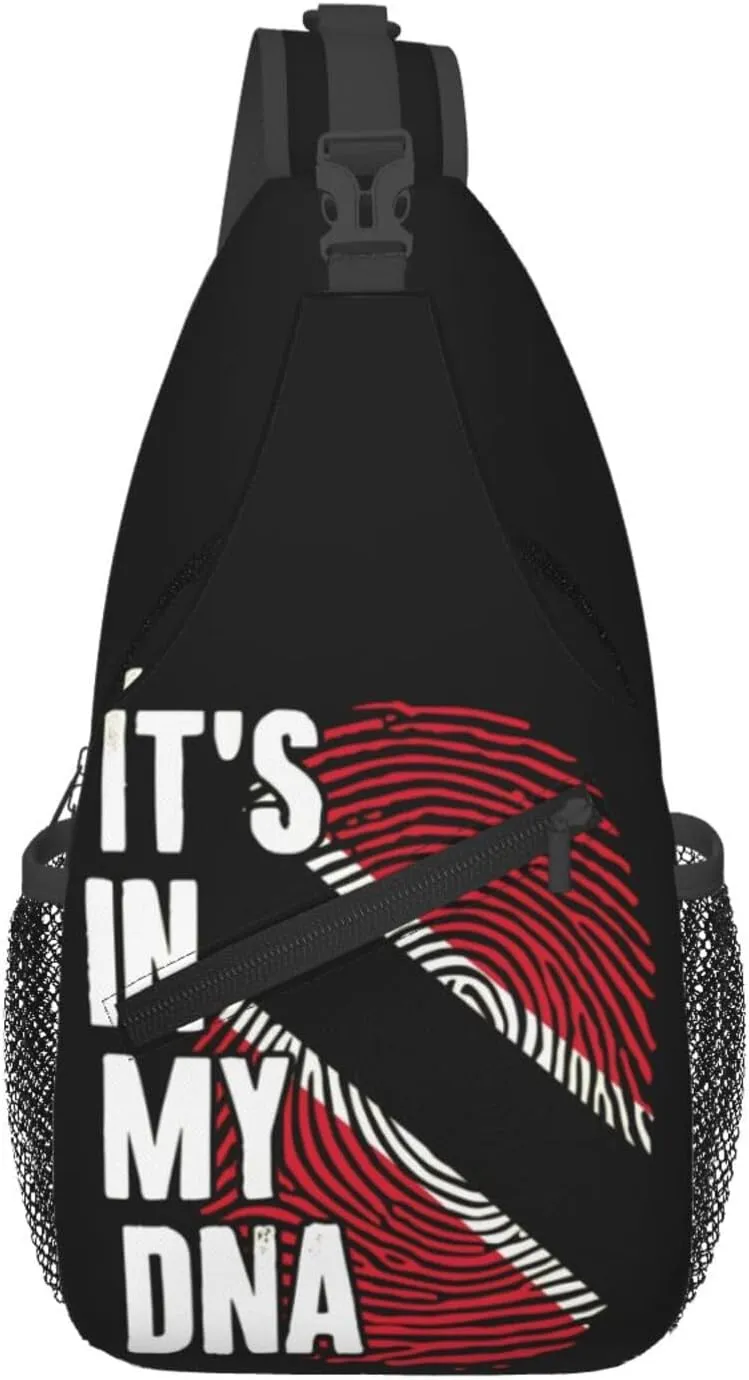 Trinidad Strong Vintage Graffiti Flag Sling Bag Adjustable Chest Bags Casual Crossbody Bag Travel Shoulder Backpack