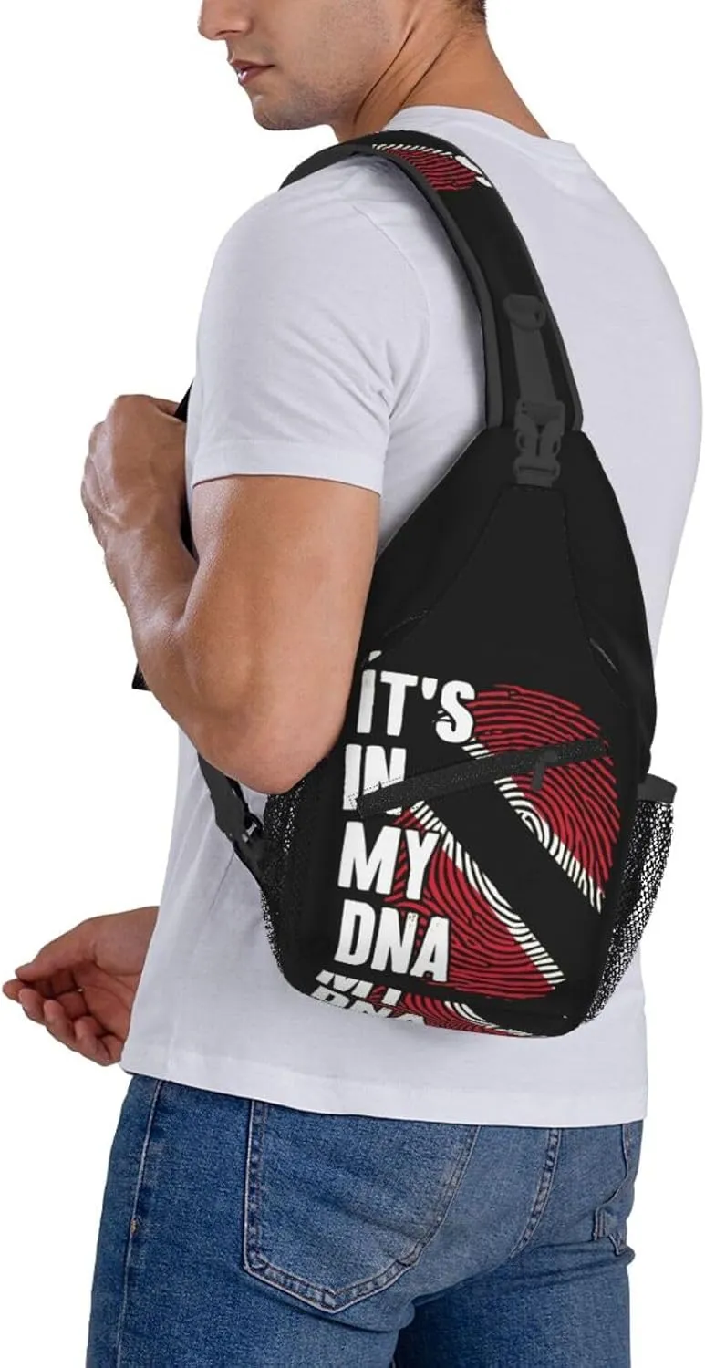 Trinidad Strong Vintage Graffiti Flag Sling Bag Adjustable Chest Bags Casual Crossbody Bag Travel Shoulder Backpack