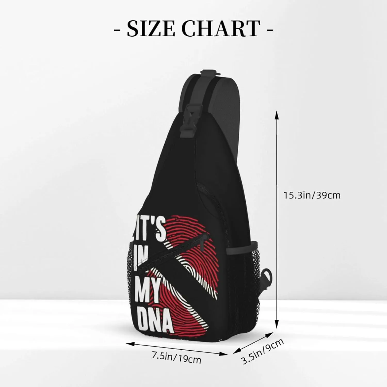 Trinidad Strong Vintage Graffiti Flag Sling Bag Adjustable Chest Bags Casual Crossbody Bag Travel Shoulder Backpack