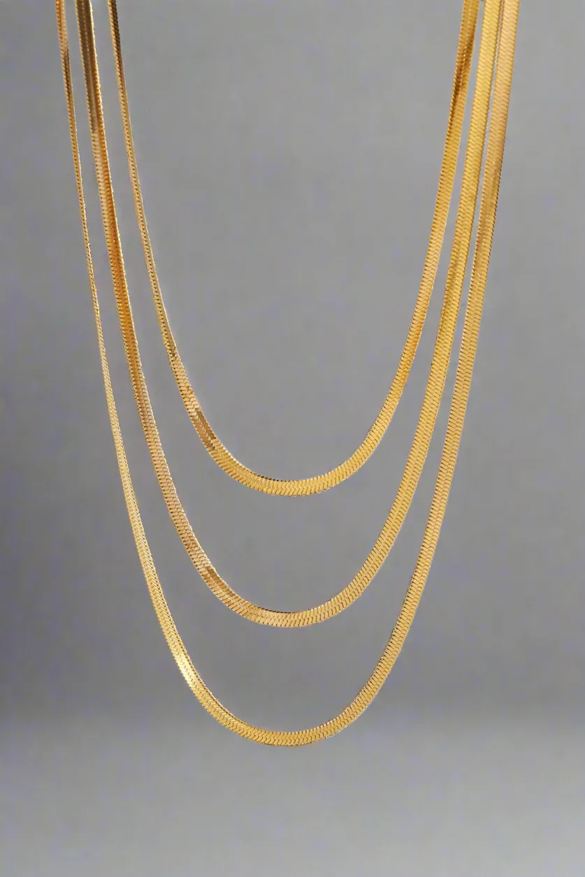 Triple-Layered Snake Chain Necklace