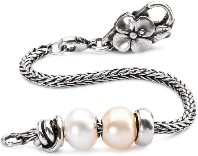 TROLLBEADS Sterling Silver Bracelet - Handcrafted Foxtail Chain Bracelet | Silver 925 | Design by Lise Aagaard