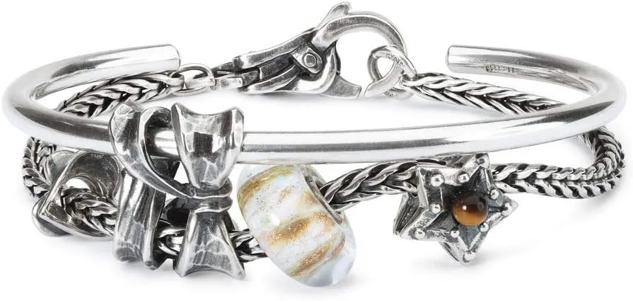TROLLBEADS Sterling Silver Bracelet - Handcrafted Foxtail Chain Bracelet | Silver 925 | Design by Lise Aagaard
