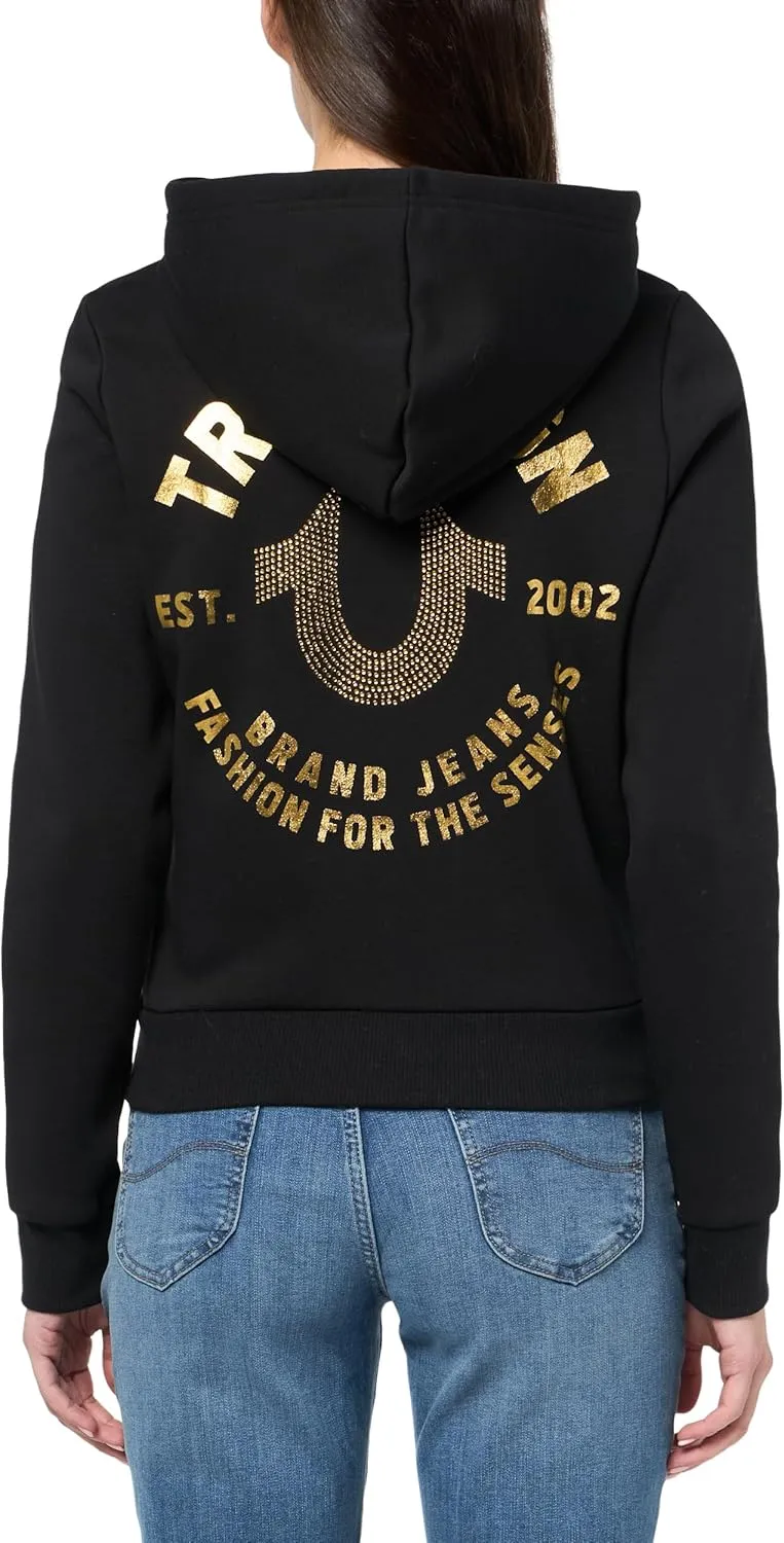 True Religion Women's TR Circular Zip Hoodie