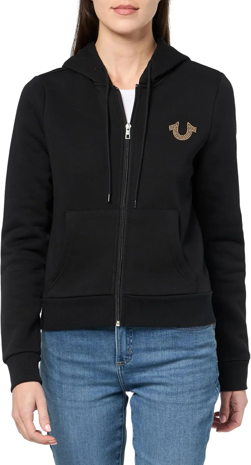 True Religion Women's TR Circular Zip Hoodie