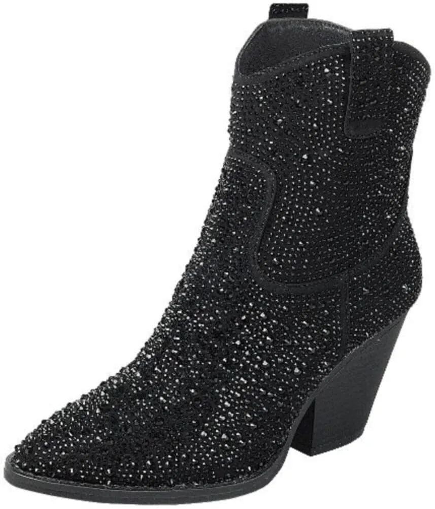 TruFox Women's Rhinestone Western Cowboy Booties