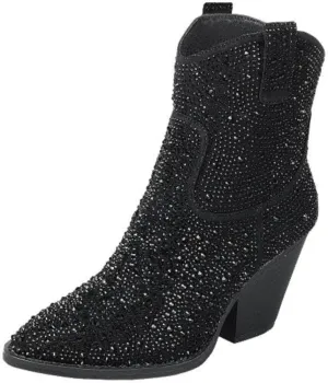 TruFox Women's Rhinestone Western Cowboy Booties