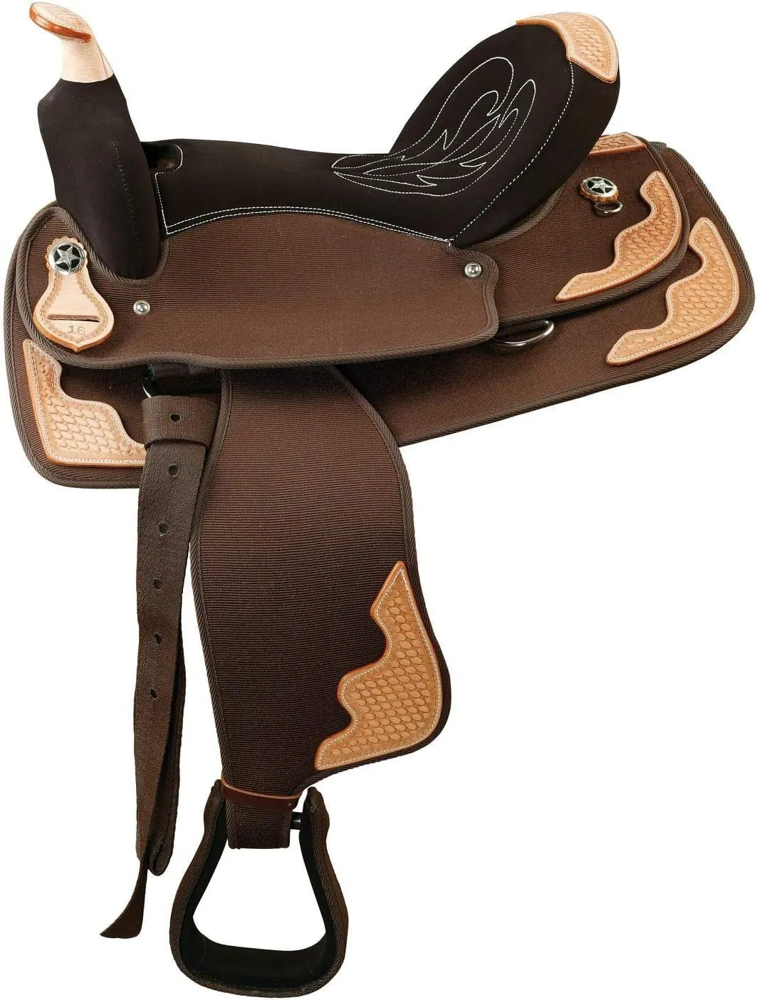 UMRAH International Western Barrel Racing Handmade Synthetic Cordura Horse Saddle Lightweight Ba Trail Tack Equestrian Horse Saddle Tack Size 10" to 18" inches Seat