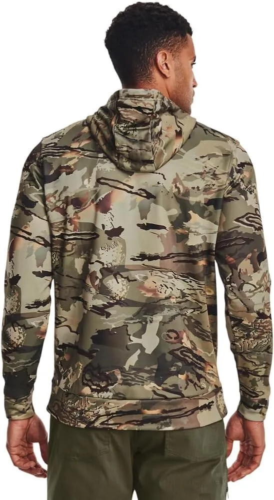 Under Armour Mens Expanse Camo Hoodie | Lightweight Breathable Fleece | Kangaroo Pocket for Hunting or Casual Wear