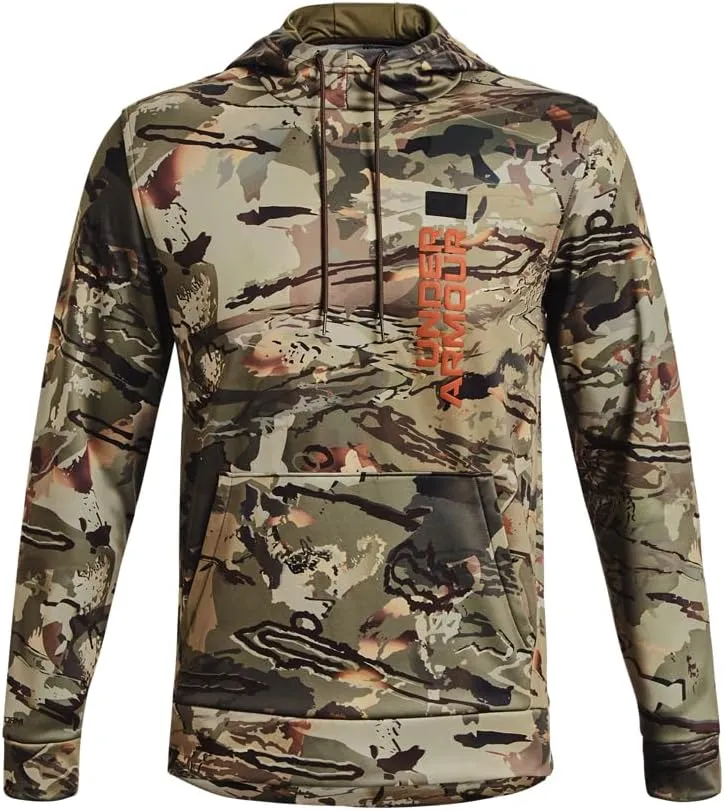 Under Armour Mens Expanse Camo Hoodie | Lightweight Breathable Fleece | Kangaroo Pocket for Hunting or Casual Wear