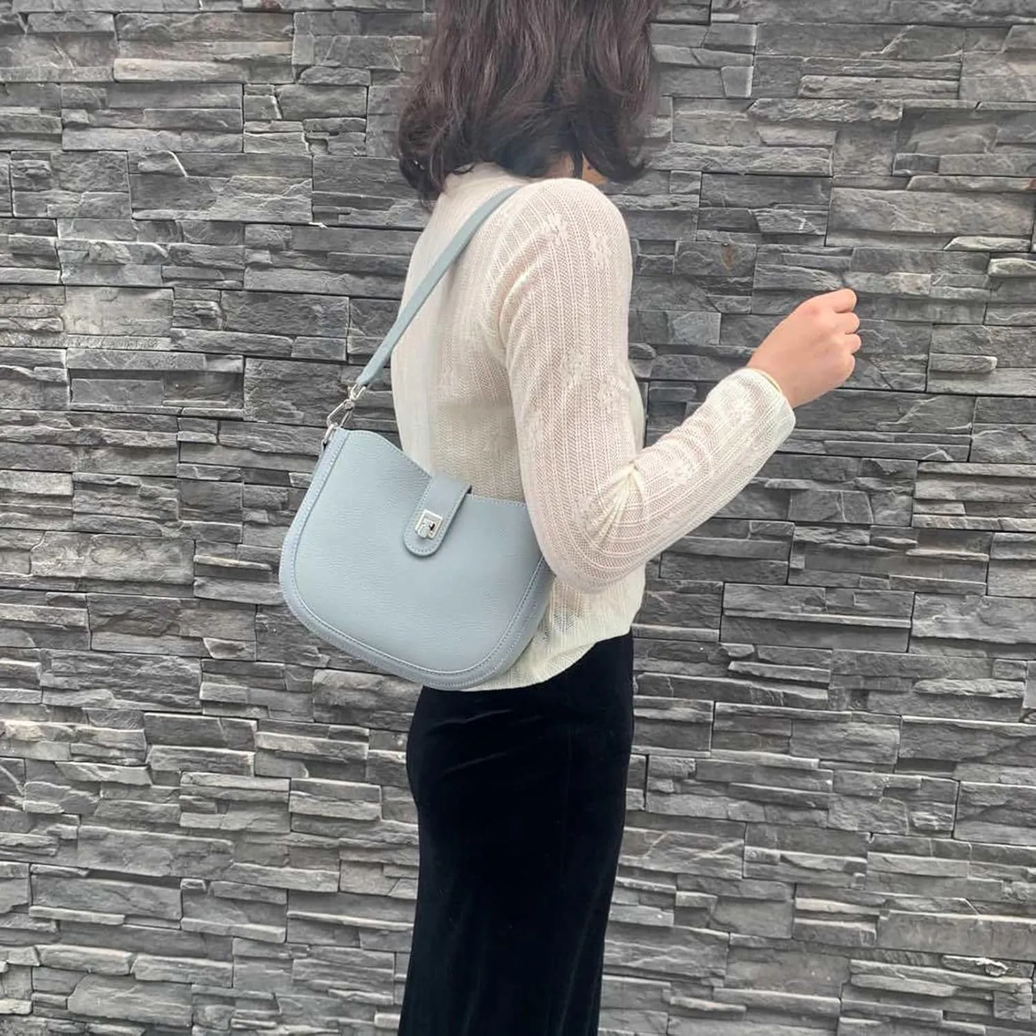 Underarm saddle bag for Women,vegan genuine shoulder bag,Trendy crossbody bag,purse.