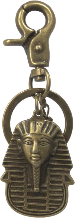 Unisex Antique Bronze Egyptian King Tut with Isis Austrian Crystal Key Chain   GIFT BAG