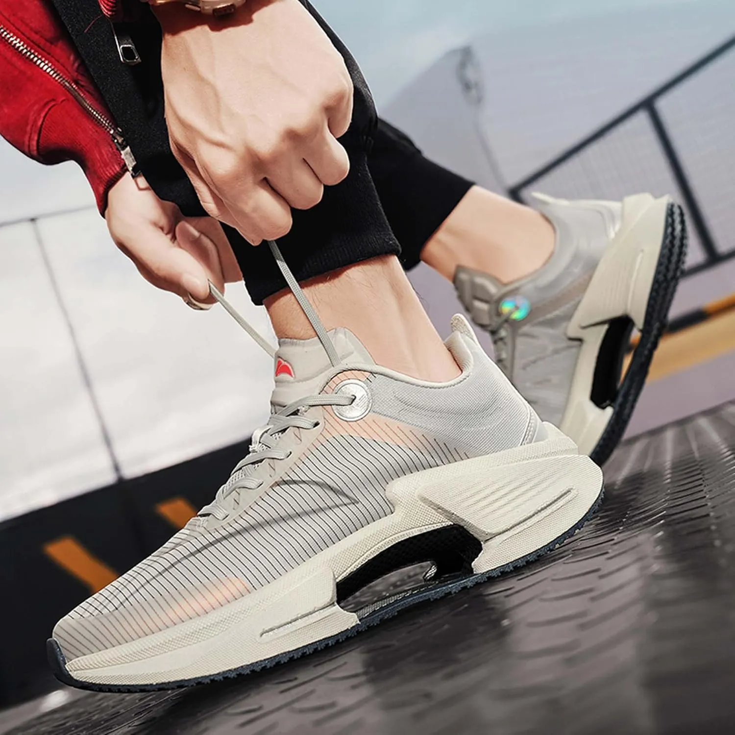 Universal Large Shock-Absorbing Running Shoes, Anti Slip Sports Shoes, Breathable Casual Shoes, Outdoor Basketball Shoes