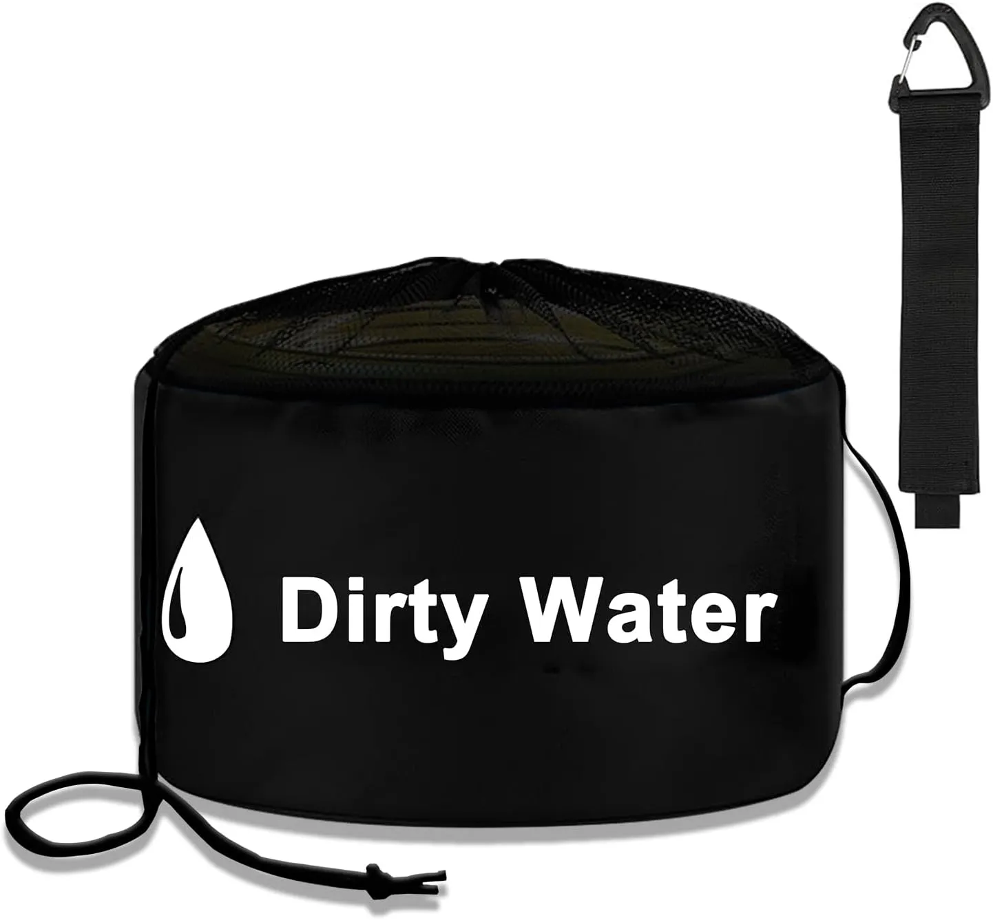 UNXMRFF 1-Pack RV Hose Storage Bag with Drawstring Mesh Top, RV Utility Bag, Black Waterproof RV Sewer Hose Storage for Fresh/Black Water Hoses, Electrical Cords, Camper Tools Accessories