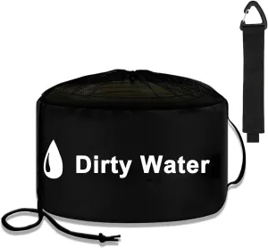 UNXMRFF 1-Pack RV Hose Storage Bag with Drawstring Mesh Top, RV Utility Bag, Black Waterproof RV Sewer Hose Storage for Fresh/Black Water Hoses, Electrical Cords, Camper Tools Accessories