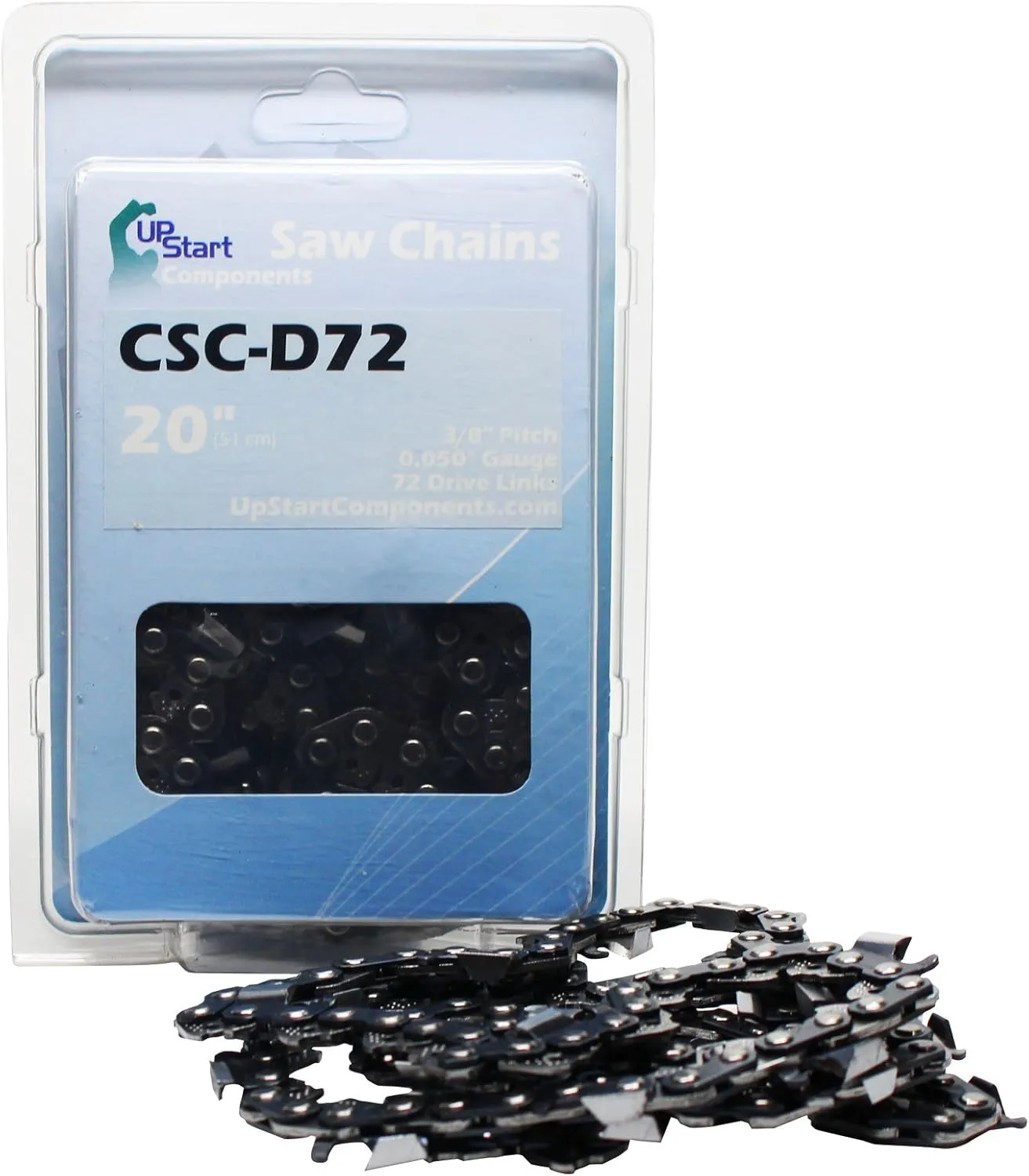 UpStart Components 2-Pack 20" Full Chisel Saw Chain for Dolmar PS-5105 Chainsaws - (20 inch, 3/8" Pitch, 0.050" Gauge, 72 Drive Links, CSC-D72)