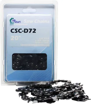 UpStart Components 2-Pack 20" Full Chisel Saw Chain for Dolmar PS-5105 Chainsaws - (20 inch, 3/8" Pitch, 0.050" Gauge, 72 Drive Links, CSC-D72)