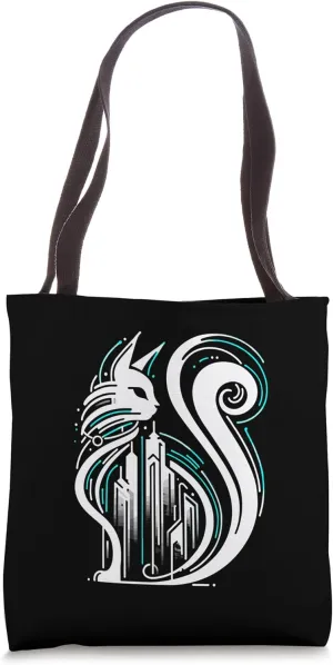 Urban Cat Vibes - Metropolitan Meow Vector Art Tote Bag