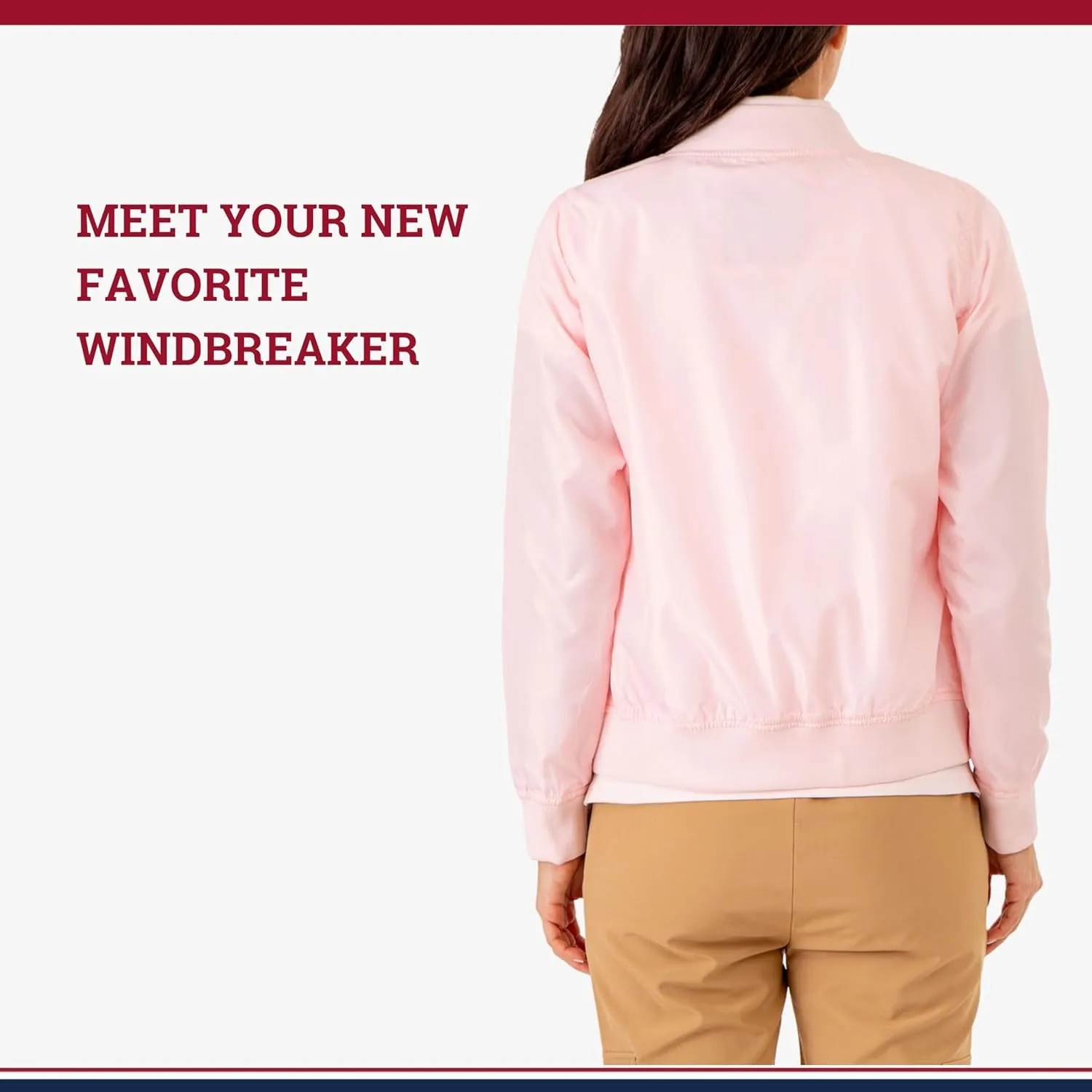 U.S. Polo Assn. Women Baseball Collar Bomber Jacket W/Snap Pockets