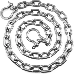 US Stainless 5/16" (8mm) AISI 316 Anchor Chain with 3/8" (10mm) Shackles