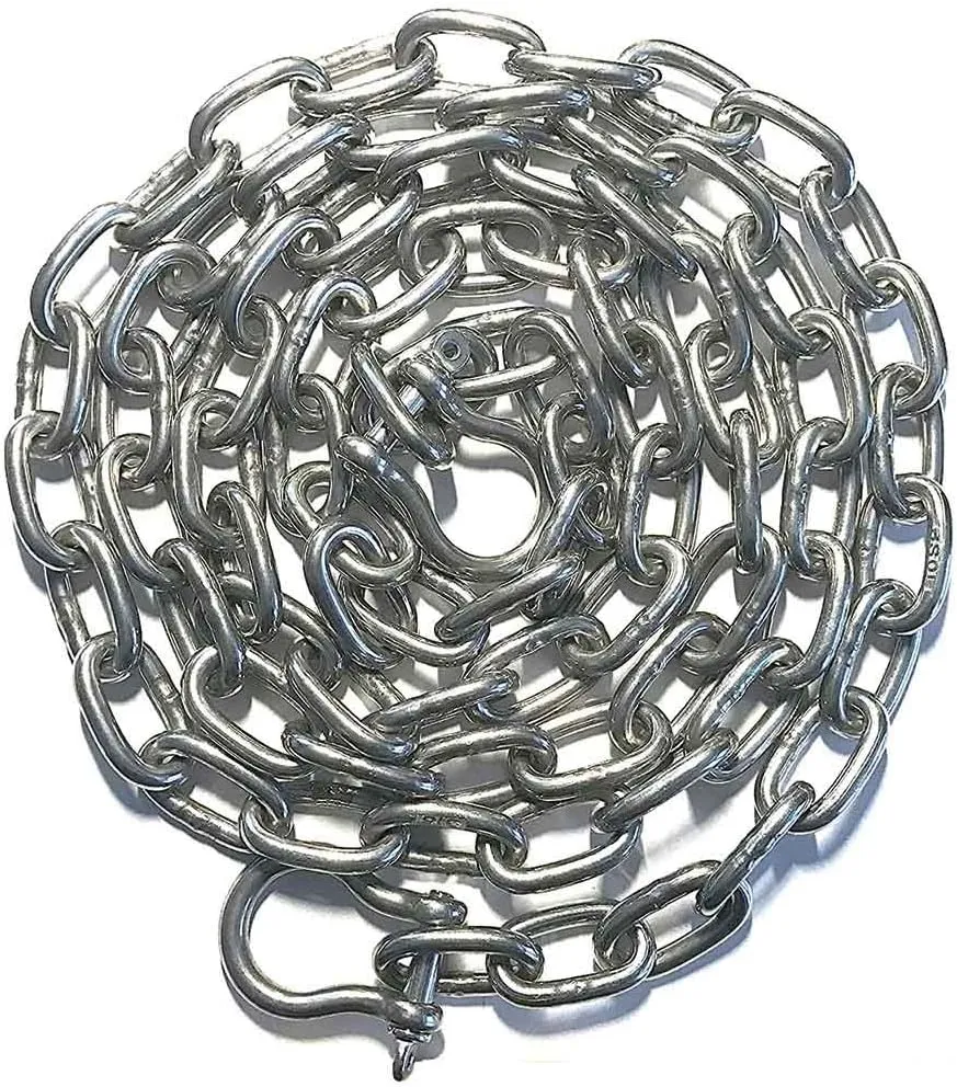 US Stainless Stainless Steel 316 Anchor Chain 3/16" or 5mm by 6' Long Shackles