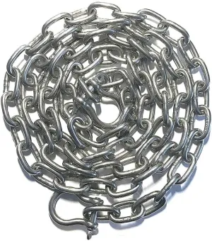 US Stainless Stainless Steel 316 Anchor Chain 3/16" or 5mm by 6' Long Shackles
