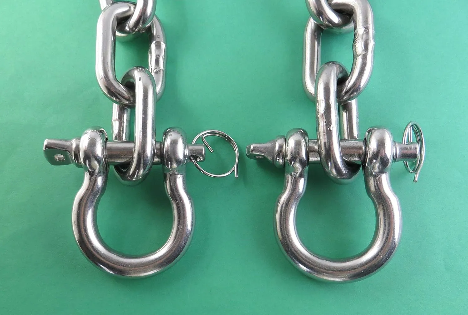 US Stainless Stainless Steel 316 Anchor Chain 5/16" or 8mm by 10' Long with Anti-Off Shackles Advanced Lock Ring Design