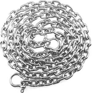 US Stainless Stainless Steel Windlass 3/8" G4 Anchor Chain 316 by 10' Long Including 1/2" Bow Shackles