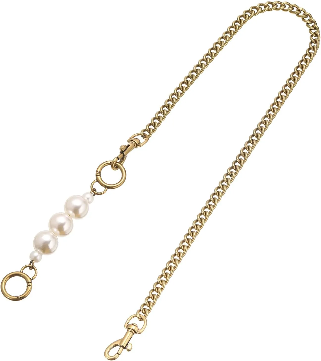 uxcell Purse Chain Strap, 75cm/29.5" Pearl Bead Handbag Chain Replacement Handle Extender Straps for Wallet Shoulder Crossbody Bag DIY, Bronze