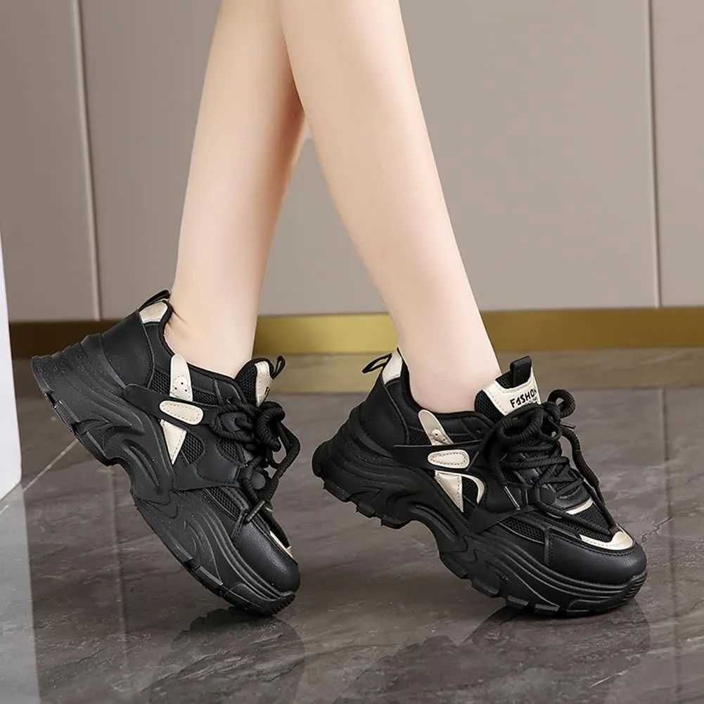 VAXAV Women's Fashion Breathable Mesh Platform Sneakers Casual Jogging Walking Shoes 5.5-8.5