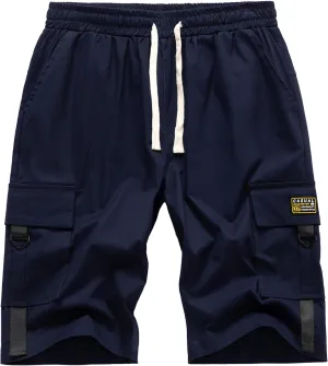 Vcansion Men's Casual Cotton Loose Fit Lightweight Multi-Pockets Cargo Shorts