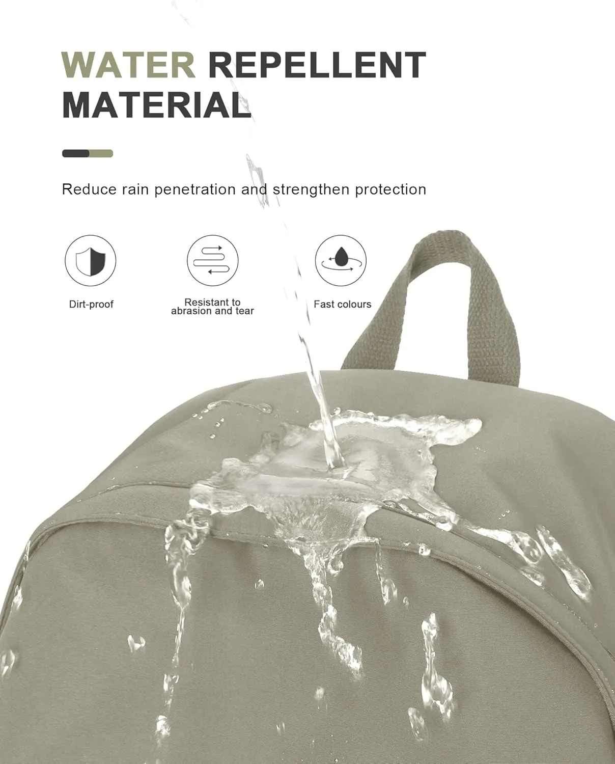 VECAVE School Backpack Green Waterproof Bookbag Casual Lightweight Travel Rucksack Daypack Backpacks for Men Women College High School Bags backpack for Boys Girls Teens