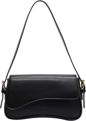 Verdusa Women's Leather Shoulder Bag Clutch Purses Trendy Hobo Crossbody Handbags Y2K Saddle Flap Underarm Purse