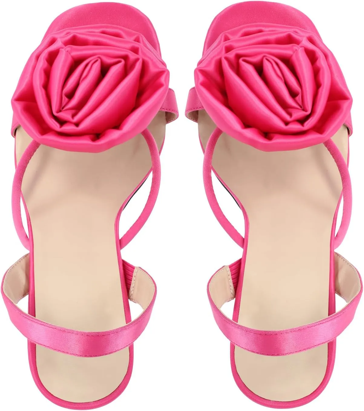 VERISSON Open-back Stiletto Flower Sandals Round Toe Summer Shoes