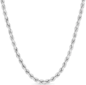 Verona Jewelers 925 Sterling Silver Diamond-Cut Rope Chain Solid Link Necklace 2MM 2.5MM 3MM- Braided Twist Necklace, Men Women,925 sterling silver necklace Made In Italy, 14-36