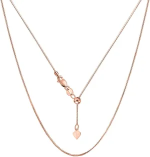 Verona Jewelers Sterling Silver 1MM Diamond Cut Adjustable Snake Chain- 925 Round Snake Chain, Expandable Necklace, Slider Necklace