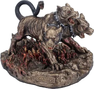 Veronese Design 3 1/2 Inch Cerberus The Three Headed Hound of Hades Hand Painted Resin Figurine