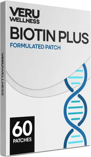 Veru Wellness Biotin Plus Daily Patch - B7, Collagen - Self Adhesive Time Release Patch (60 Day)
