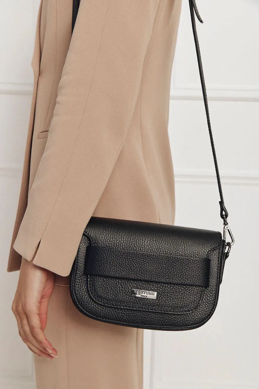 Vestirsi Zoe Black Crossbody Saddle Bag