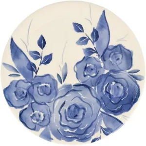 Vietri Blue Camellia Salad Plate - 9" Italian Handmade Snack Lunch Dessert and Appetizer Dining Dish