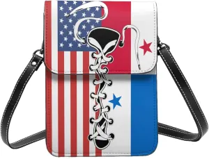 Vintage America Slovakia Slovakian Flag Funny Shoelace Small Crossbody Purse Cell Phone Bag for Women