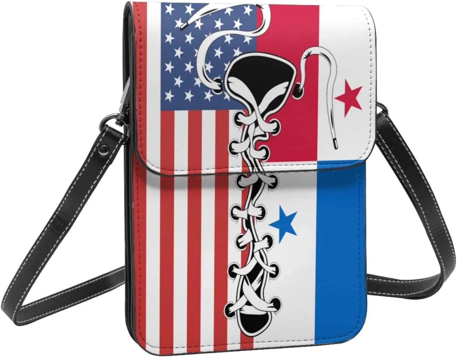 Vintage America Slovakia Slovakian Flag Funny Shoelace Small Crossbody Purse Cell Phone Bag for Women
