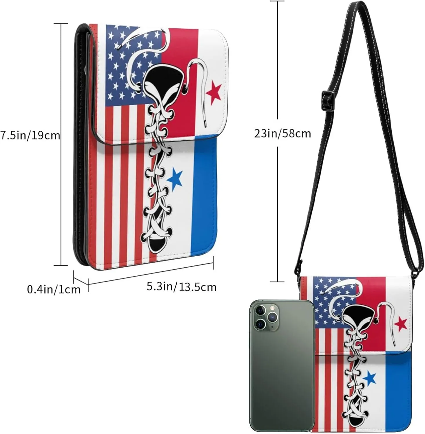 Vintage America Slovakia Slovakian Flag Funny Shoelace Small Crossbody Purse Cell Phone Bag for Women
