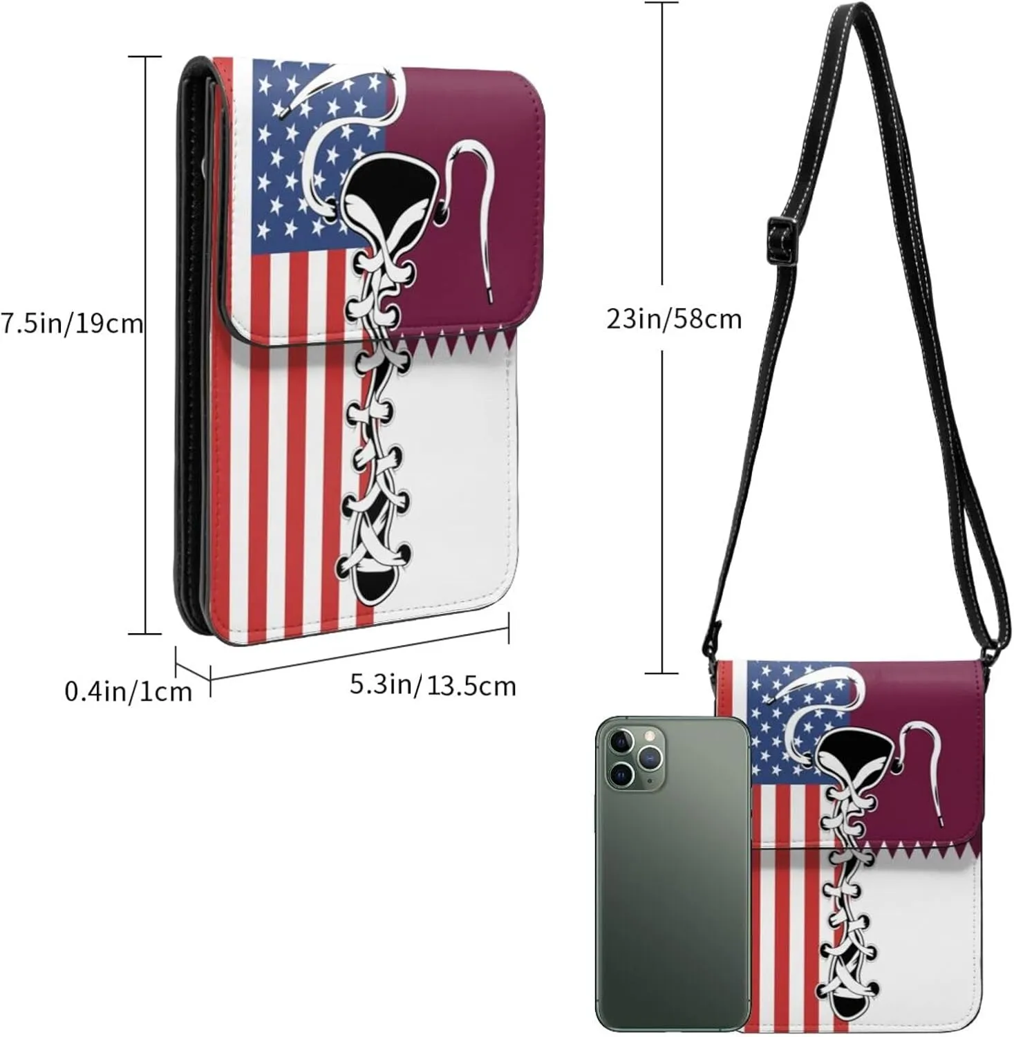 Vintage America Slovakia Slovakian Flag Funny Shoelace Small Crossbody Purse Cell Phone Bag for Women