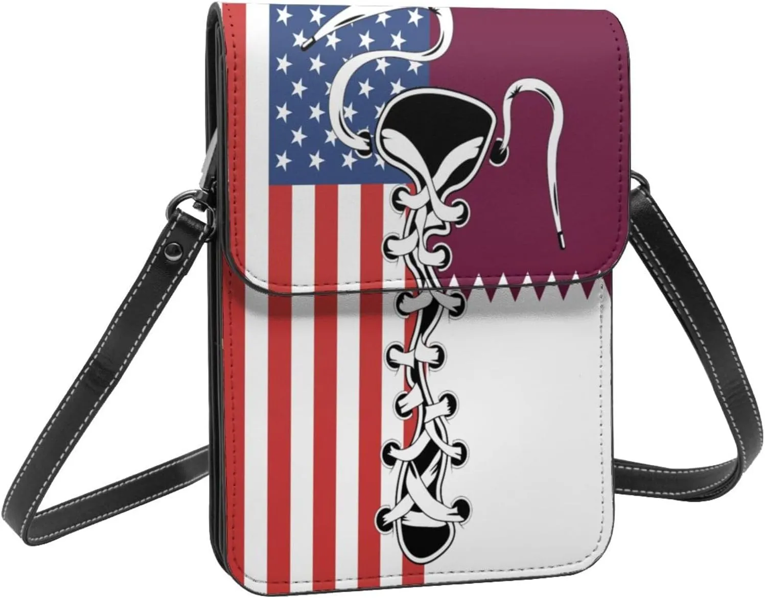 Vintage America Slovakia Slovakian Flag Funny Shoelace Small Crossbody Purse Cell Phone Bag for Women