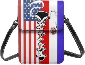 Vintage America Slovakia Slovakian Flag Funny Shoelace Small Crossbody Purse Cell Phone Bag for Women