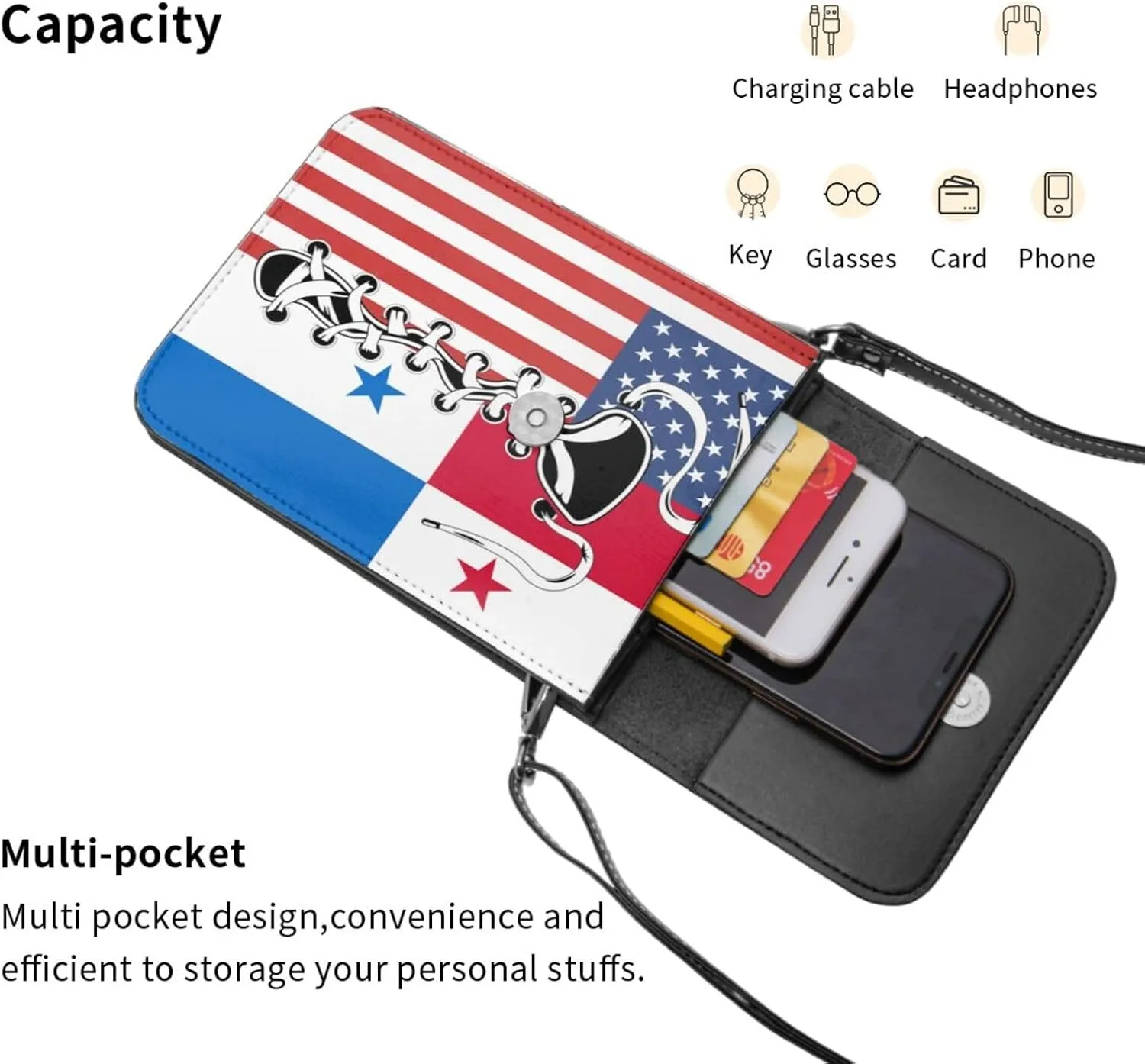 Vintage America Slovakia Slovakian Flag Funny Shoelace Small Crossbody Purse Cell Phone Bag for Women