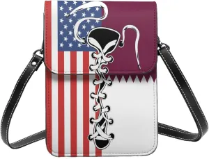 Vintage America Slovakia Slovakian Flag Funny Shoelace Small Crossbody Purse Cell Phone Bag for Women